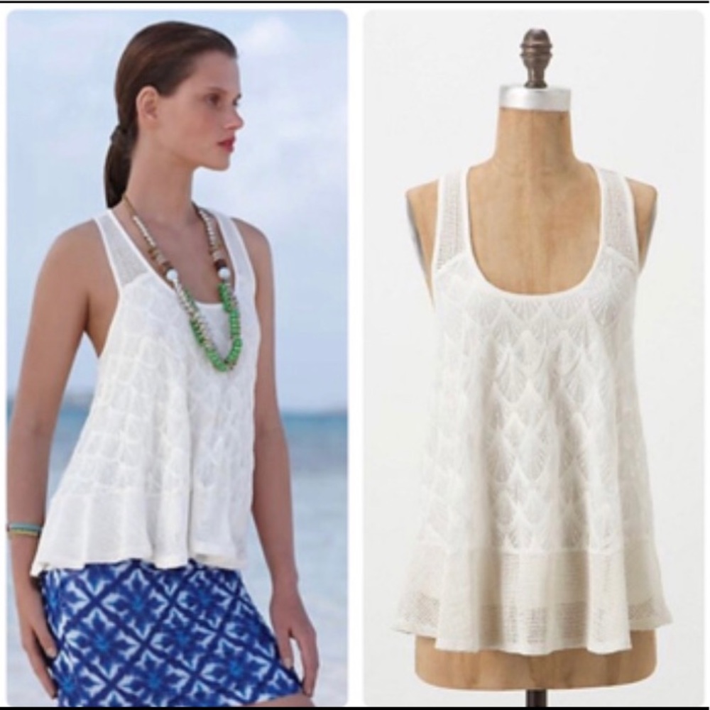 Anthropologie Heartloom Lace Racerback Tank